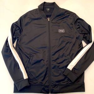 Obey Track Jacket RARE Men’s black w white stripes